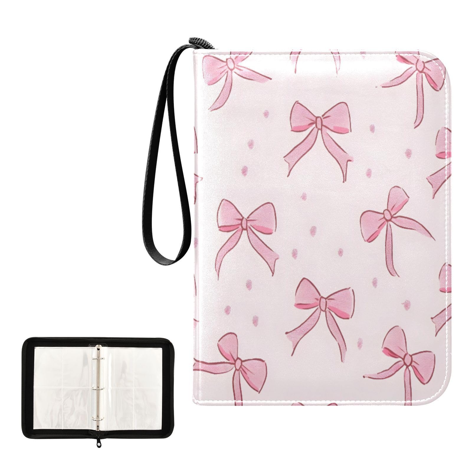 Amazon.com: Msyxl Pink Bows Card Binder 4-Pocket, 400 Pockets PU